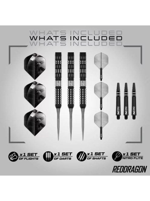 Dart szett steel Red Dragon Recon Parallel 24g, 90% 