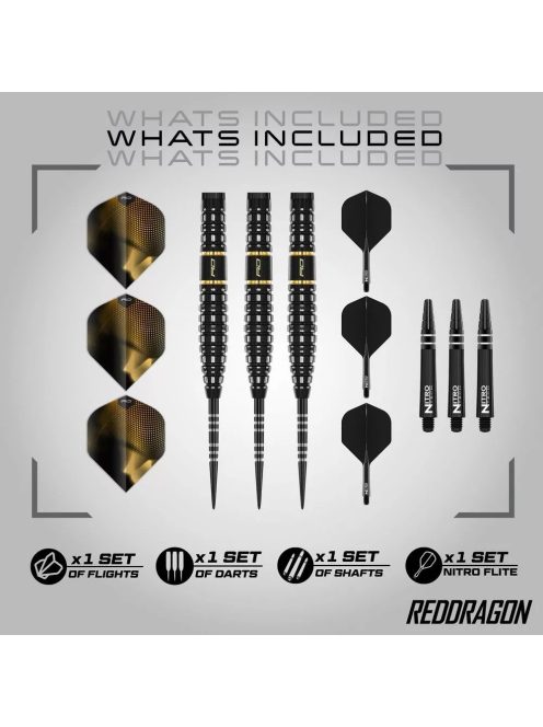 Dart szett steel Red Dragon Ascend Tapered 23g, 90%