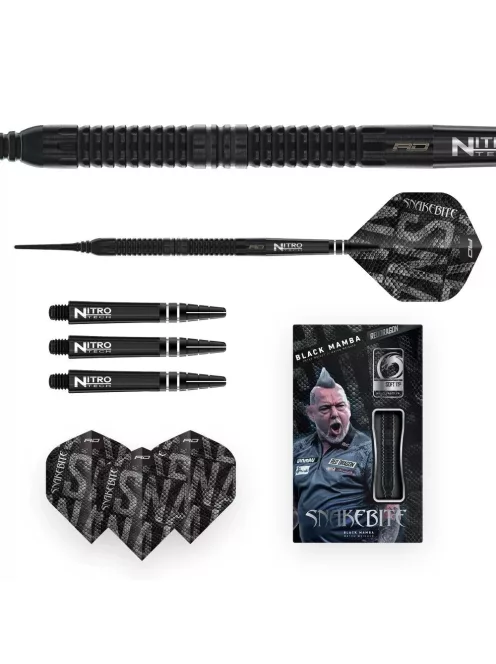 Dart szett soft Red Dragon Peter Wright Black Mamba, 20g, 90%