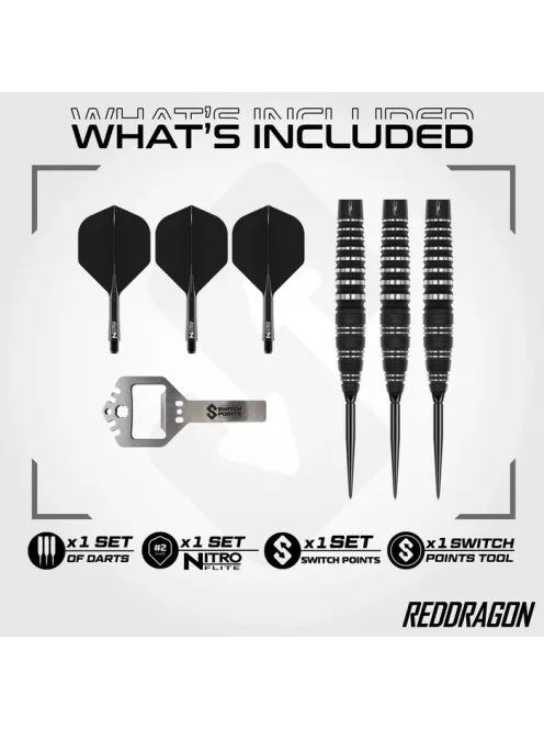 dart szett Red Dragon steel Sable 03 90% Switch Point Bomb 24g