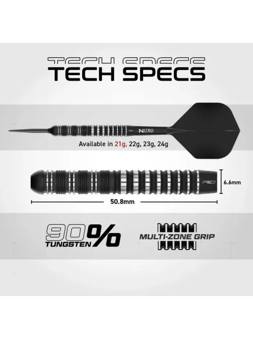 dart szett Red Dragon steel Sable 01 90% Switch Point Parallel 21g