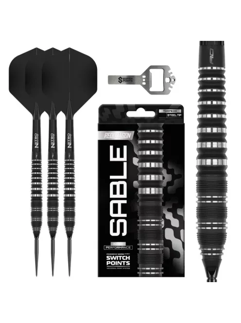 dart szett Red Dragon steel Sable 02 90% Switch Point Torpedo 24g