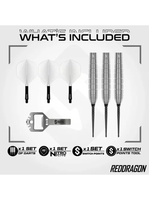 Dart szett Red Dragon steel Luke Humphries TX1 Switch Point 24g 90%