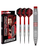 darts nyíl Red Dragon Jonny Clayton, brass steeldarts, 21g