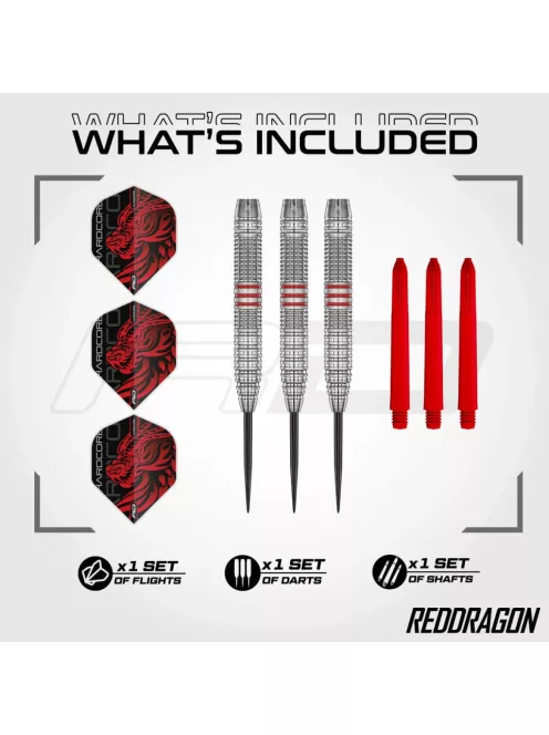 darts nyíl Red Dragon Jonny Clayton, brass steeldarts, 21g