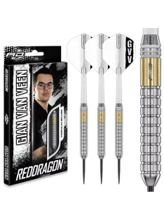 darts nyíl Red Dragon Gian van Veen, brass steeldarts, 21g