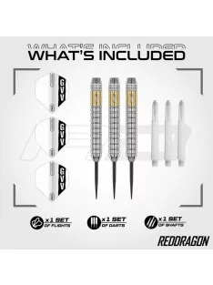 darts nyíl Red Dragon Gian van Veen, brass steeldarts, 21g