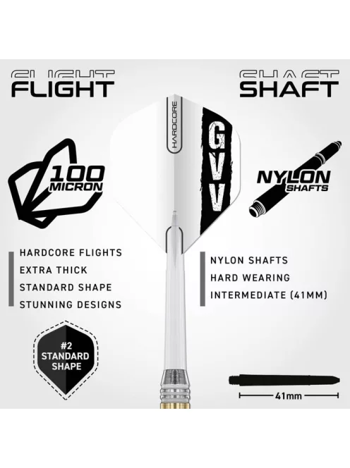 darts nyíl Red Dragon Gian van Veen, brass steeldarts, 21g