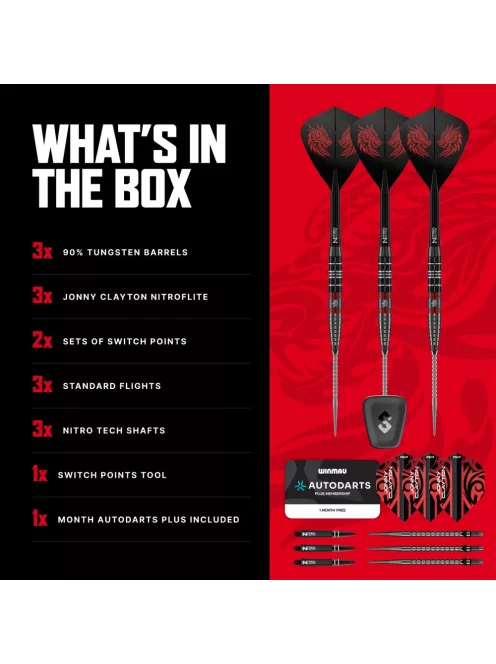 Darts szett steel Red Dragon Jonny Clayton RD-ULTRA Switch Point, 22g 90%
