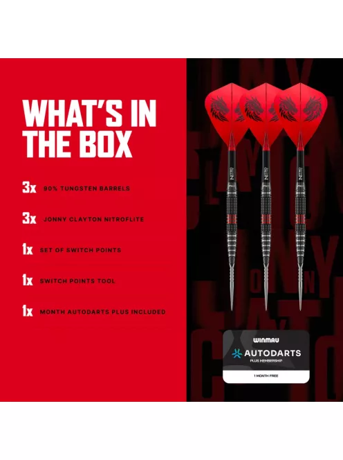 Darts szett steel Red Dragon Jonny Clayton RD-PRO Switch Point, 22g 90%
