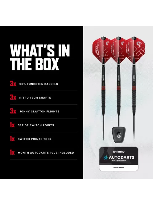 Darts szett steel Red Dragon Jonny Clayton RD-ADV Switch Point, 22g 90%