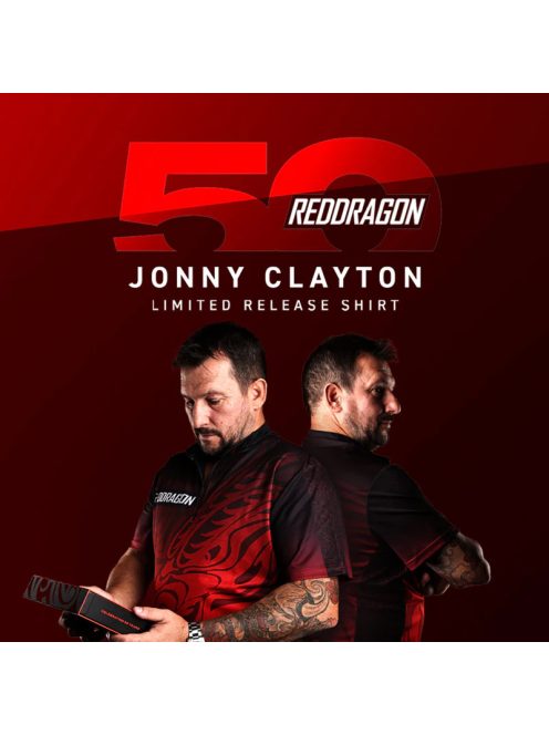 darts ing / mez Red Dragon 50 Year Limited Edition Shirt, Jonny Clayton,  S-XXXL méretben