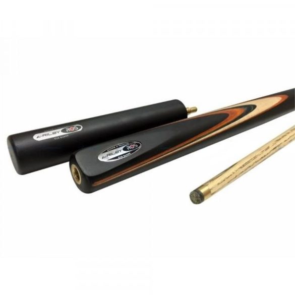 Three-piece snooker cue with Riley ROS 3/4 ash wood spike and 6" extension