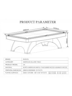   Biliárdasztal Rasson OX fekete 8' verseny biliárdasztal (utolsó darabok)