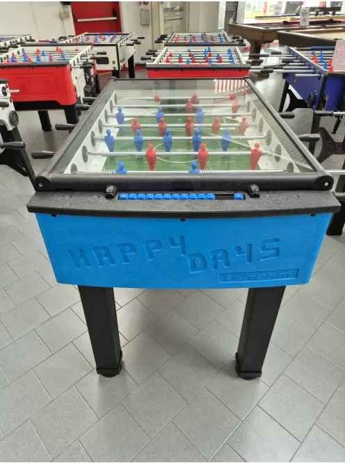 NIR Storm Happy Days kültéri csocsóasztal átmenő rudazattal, üvegfedéssel