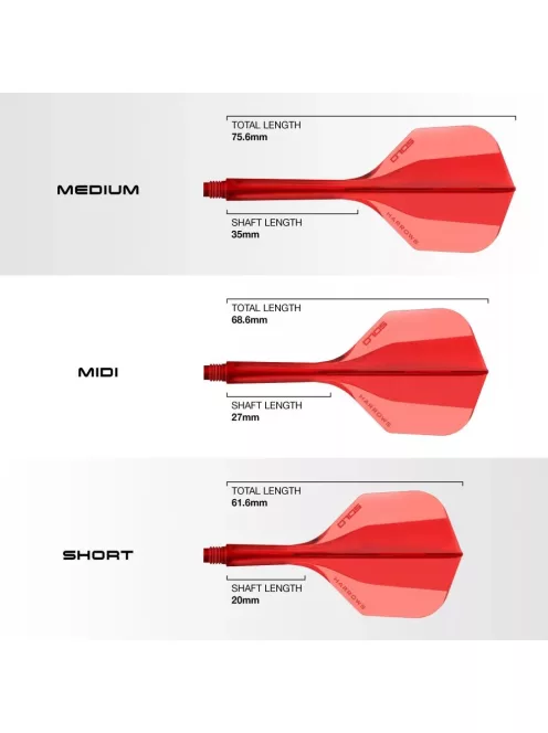 Darts toll és szár egyben Harrows Solo piros, No6 toll és közepes szár