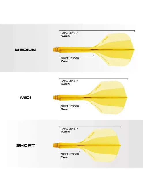 Darts toll és szár egyben Harrows Solo citromsárga, No6 toll és közepes szár