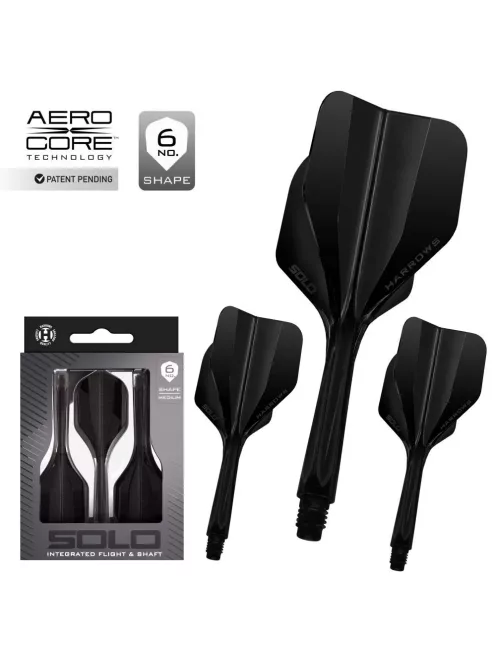 Darts toll és szár egyben Harrows Solo fekete, No6 toll és hosszú szár