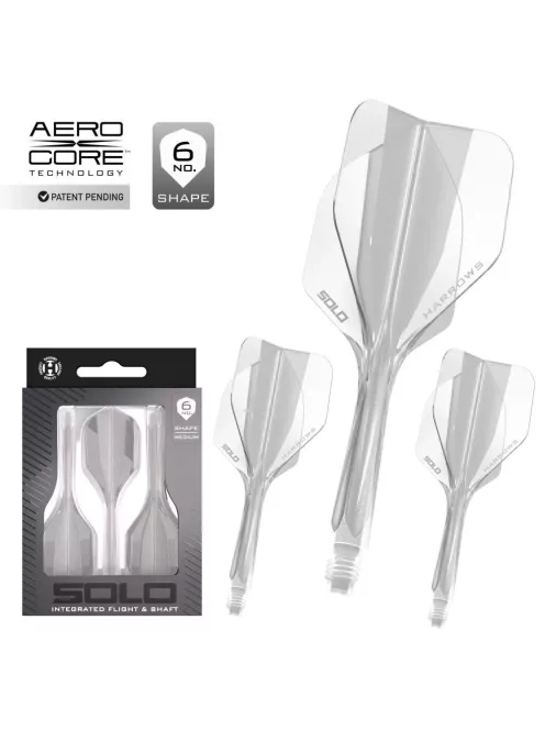 Darts toll és szár egyben Harrows Solo átlátszó, No6 toll és hosszú szár