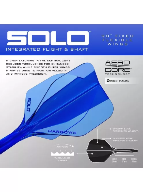 Darts toll és szár egyben Harrows Solo kék, No6 toll és hosszú szár