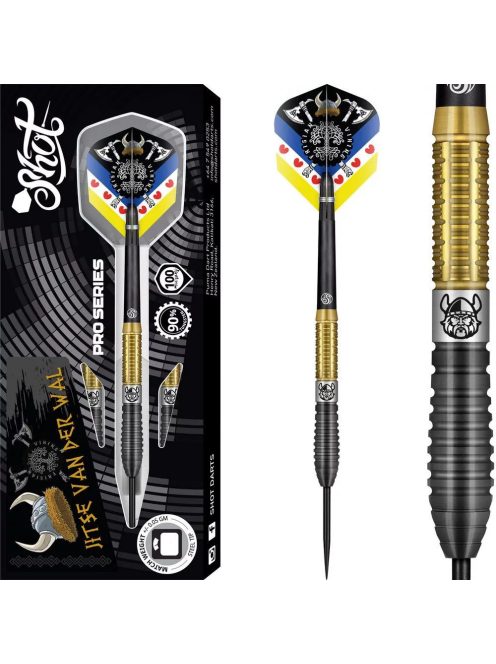 SHOT Jitse van der Wal darts szett, steel, 24g, 90%