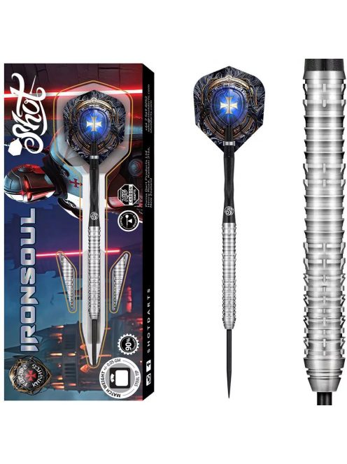 SHOT Future Knights Ironsoul darts szett, steel, 23g, 90%