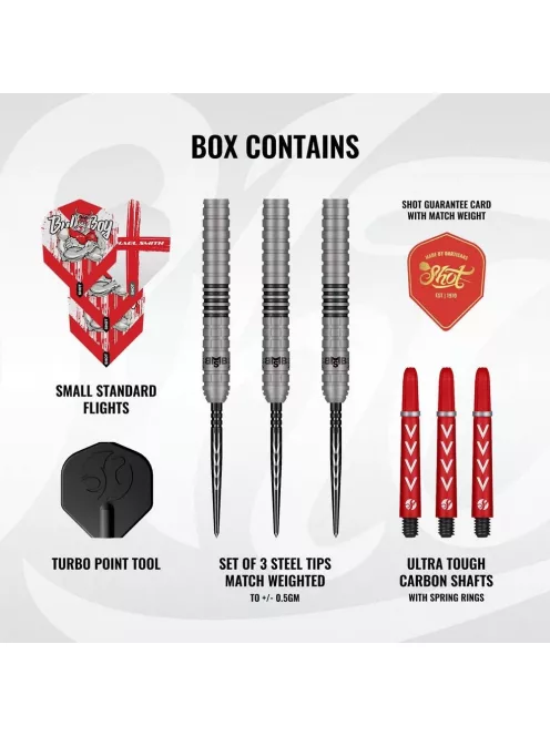 darts szett steel Shot TP Michael Smith S2, 22gr, 90% 
