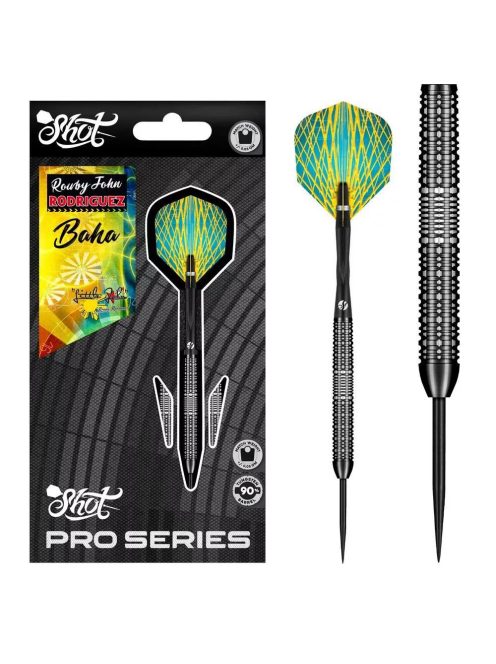 Darts szett steel Shot Rowby John Rodriguez Baha 25g, 90%