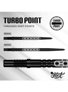 darts fémhegy Shot Turbo Point Goths fekete, 40mm