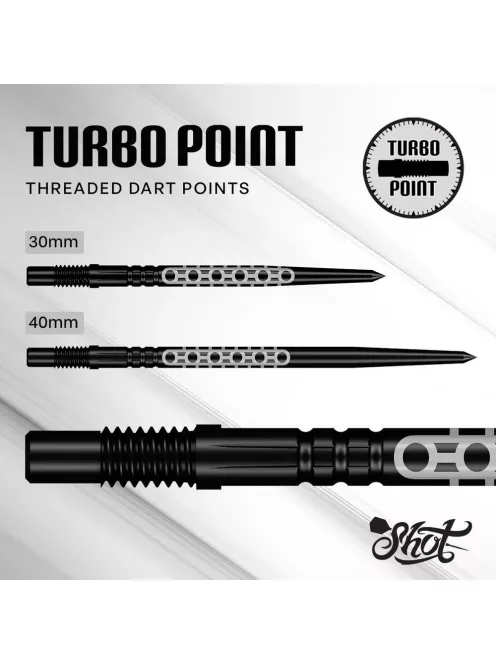 darts fémhegy Shot Turbo Point Goths fekete, 40mm