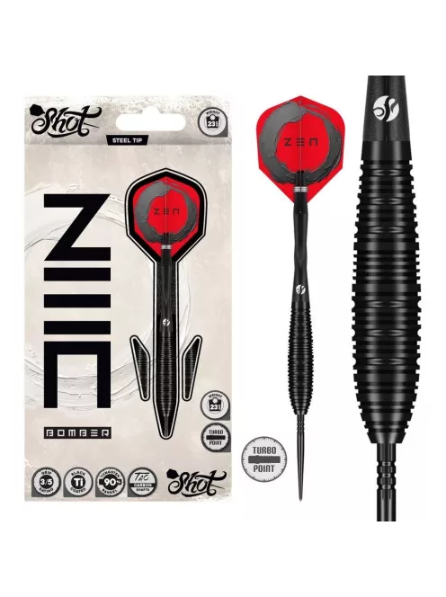 darts szett steel Shot TP Zen Bomber, 23gr, 90% 