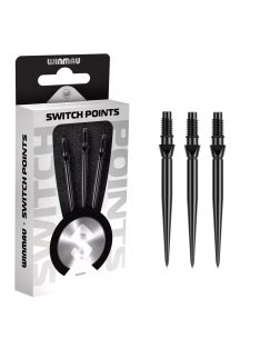 Darts fémhegy Winmau Switch Point Smooth fekete, 30mm