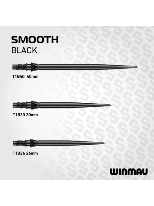 Darts fémhegy Winmau Switch Point Smooth fekete, 40mm
