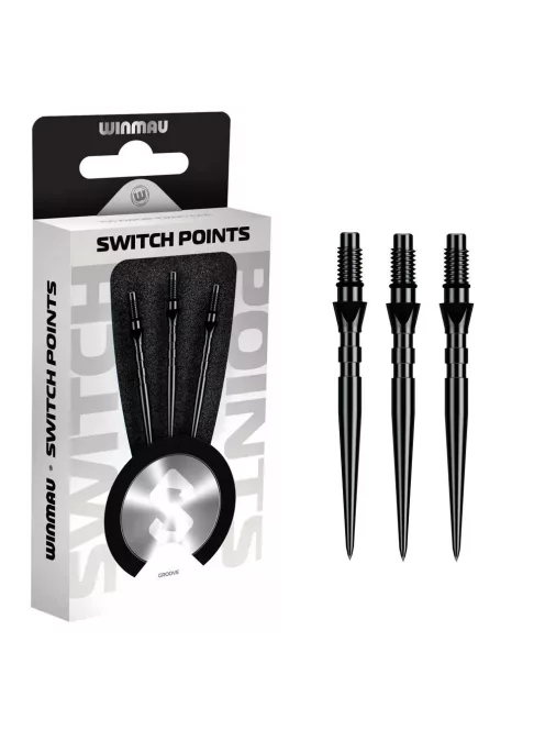 Darts fémhegy Winmau Switch Point Groove fekete, 40mm