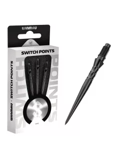Darts fémhegy Winmau Switch Point Wave fekete, 40mm