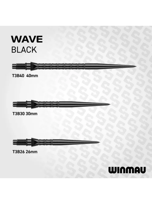 Darts fémhegy Winmau Switch Point Wave fekete, 40mm