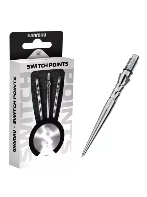 Darts fémhegy Winmau Switch Point Wave ezüst, 40mm