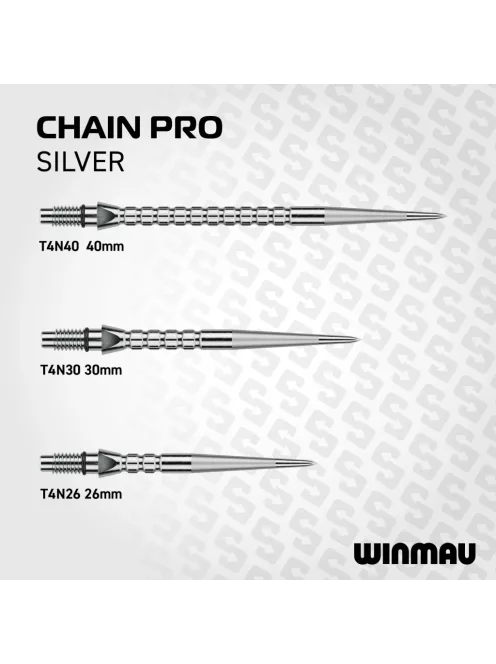 Darts fémhegy Winmau Switch Point Chain ezüst, 40mm