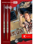 Darts szett steel TARGET JAPAN SP George Nishitani Raptor G5, 21g 90% wolfram