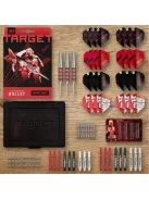 Darts szett steel TARGET Stephen Bunting Bullet réz szett 22g és 100 darabos kiegészítő csomag
