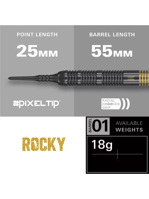 Dart szett soft Target Josh Rock 18g réztestű, brass