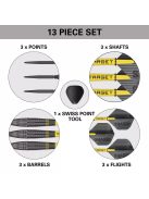 Dart szett steel Swiss point Target Scott Williams Black 23g, 90% wolfram