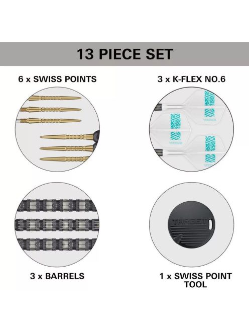 Darts szett steel Target SP Rob Cross 95K, 25g 95%