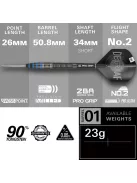 Darts szett steel Target SP Jeffrey De Graaf, 23g 90%