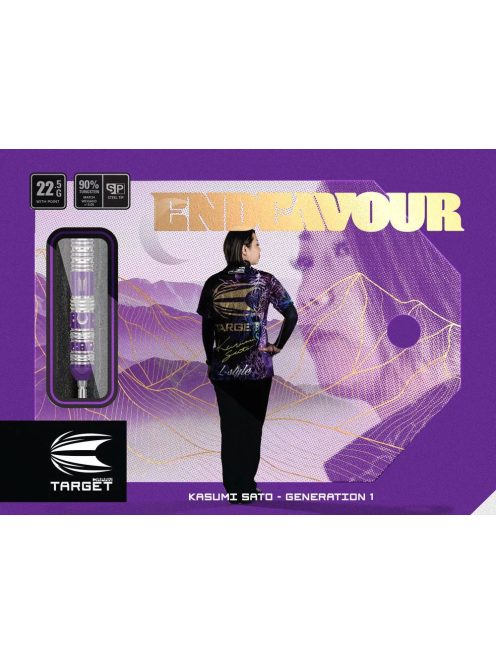 Darts szett steel TARGET JAPAN SP Kasumi Sato Endeavour G1, 22,5g 90% gravírozott