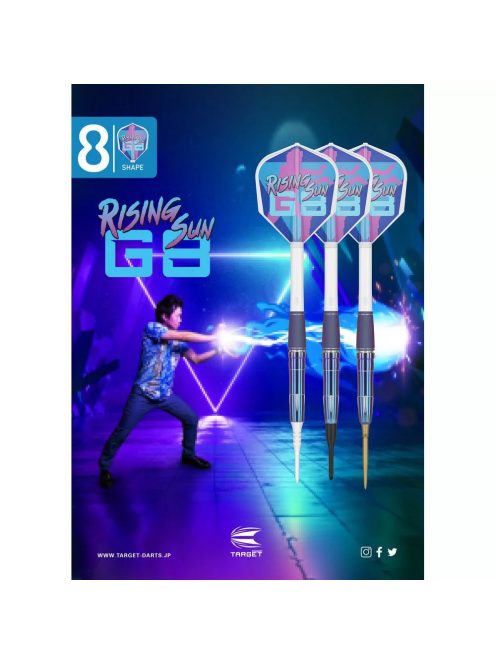 Darts szett steel TARGET JAPAN SP Haruki Muramatsu Rising Sun G8, 23g 90% 