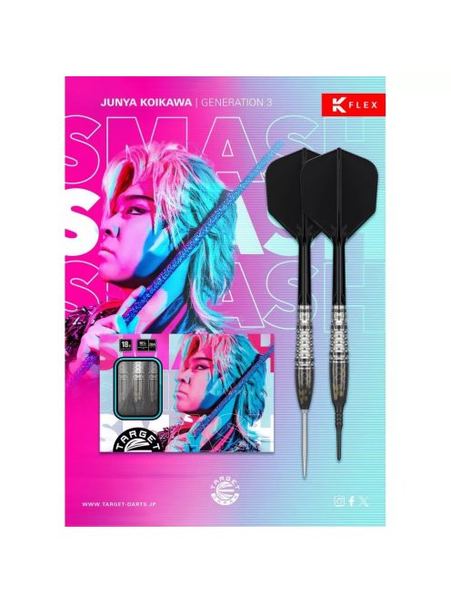 Darts szett steel Target Japan SP Junya Koikawa Charm Smash G3, 23g 90%