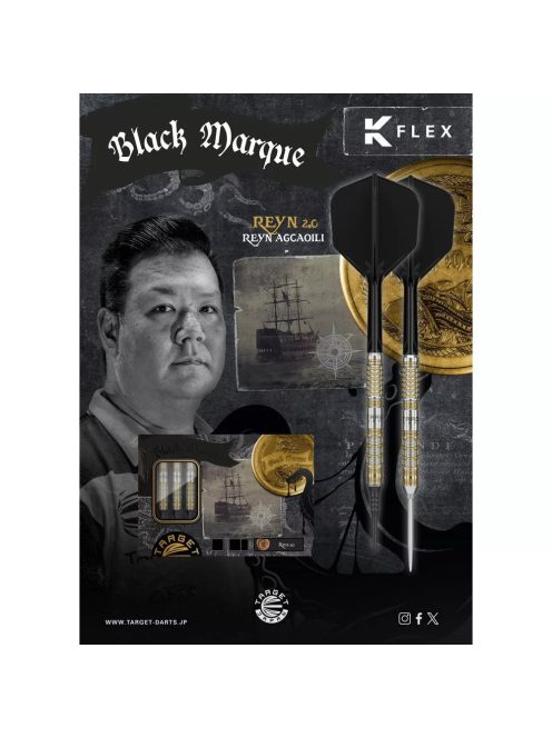 Darts szett steel Target Japan SP Black Marque Reyn G2, 21g 90%