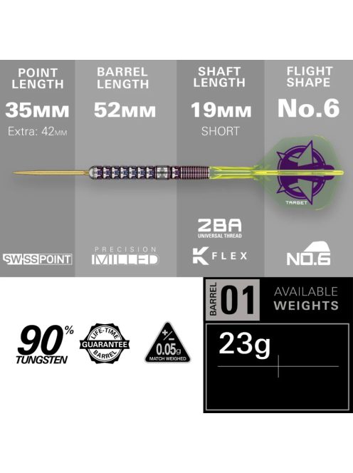 Darts szett steel Target SP Luke Littler World Champion 2025 Edition, 23g 90% wolfram