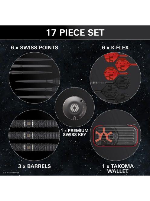 darts szett steel SP STAR WARS TARGET Darth Vader, 22gr, 95%